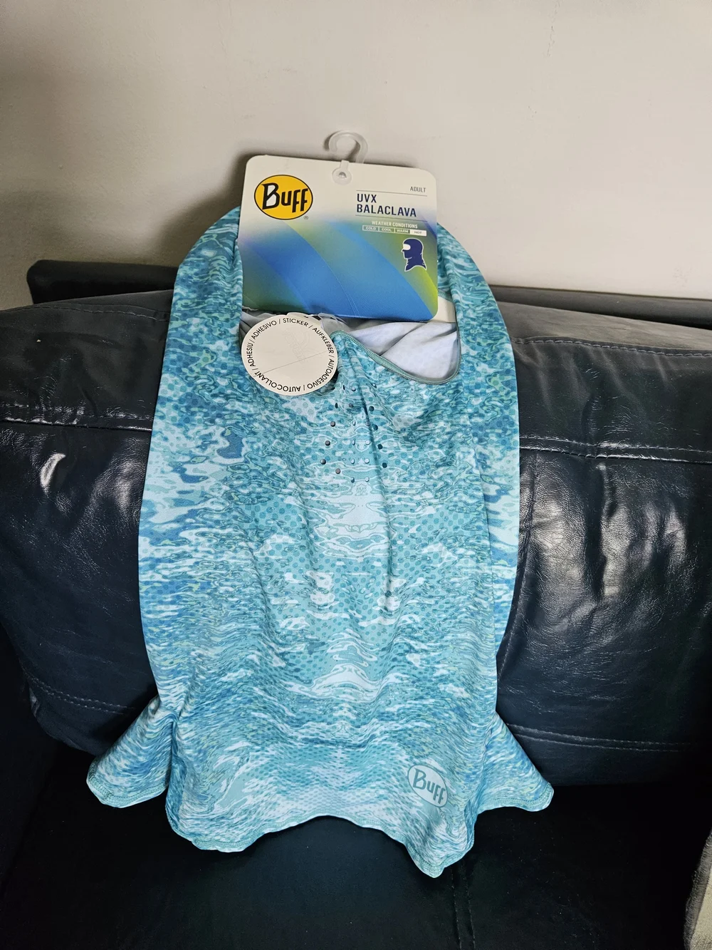 Buff Aqua-Turquoise Water Pattern Neck Gaiter
